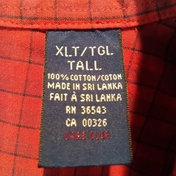 EUC Gant USA Adirondack Poplin XL Tall Men's 100% Cotton Red Button-Up Shirt - Picture 6 of 6